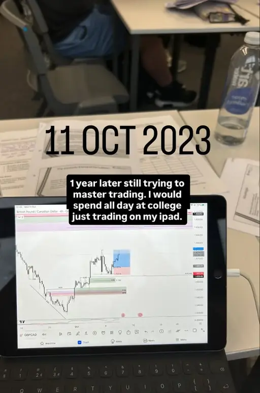 Leon's Instagram story from 11 October 2023 showing a chart on his iPad at college